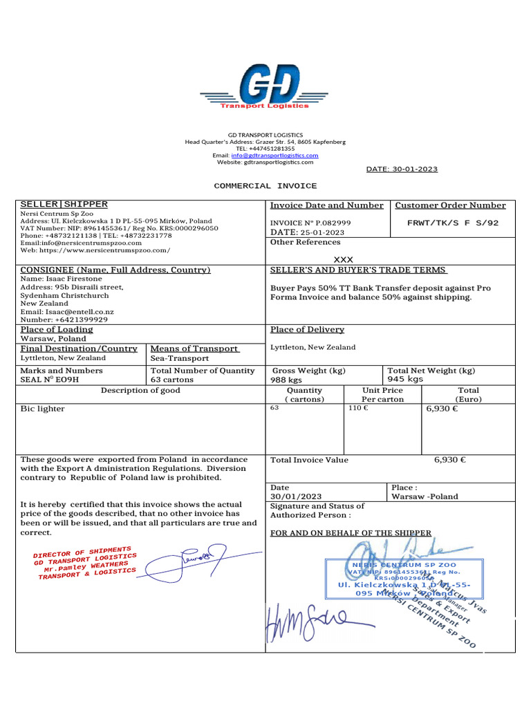 Commercial Invoice | PDF