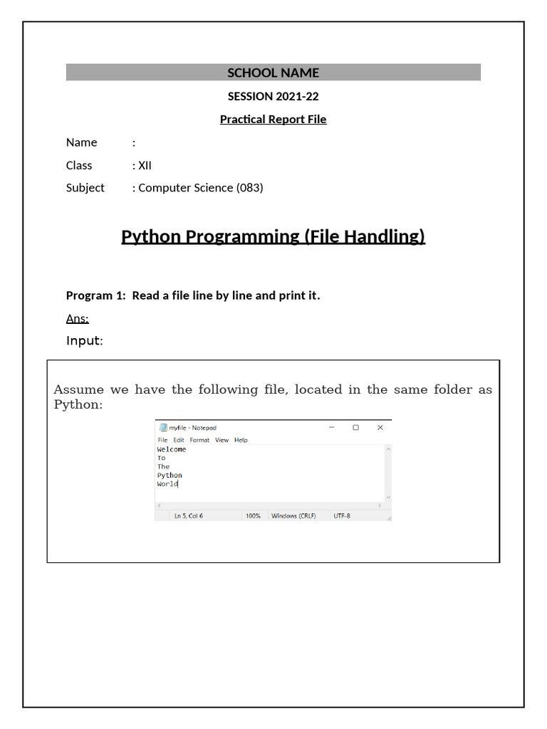 Cs Practical Record Term-1 | PDF