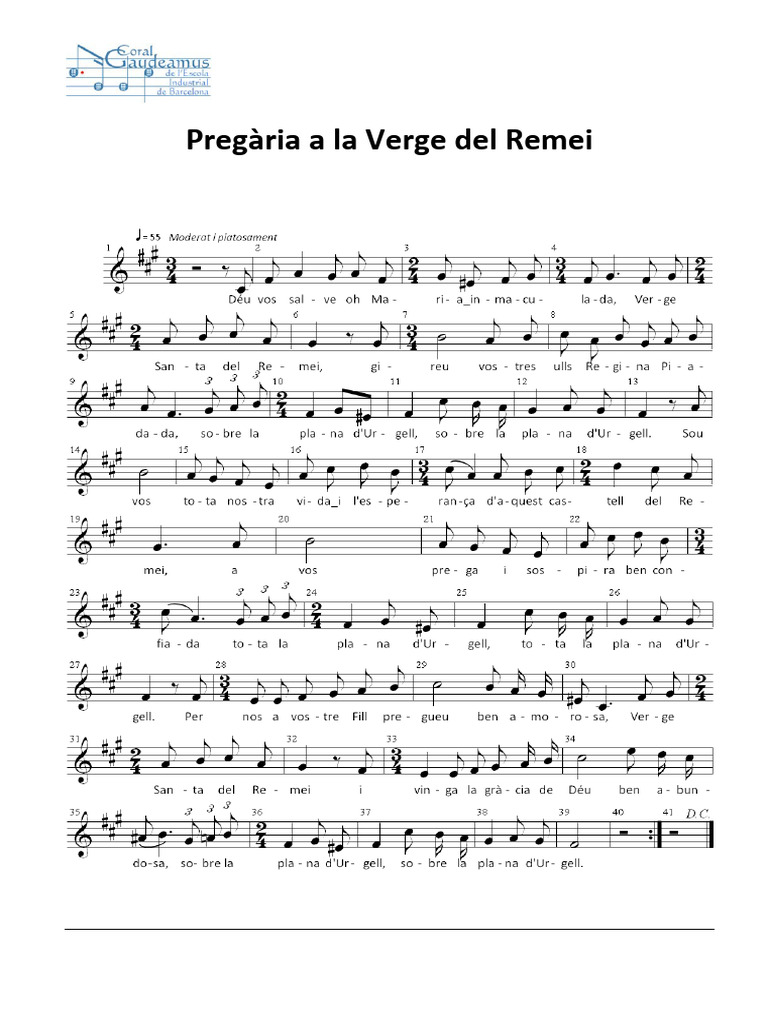 Pregària A La Verge Del Remei V2 EUETIB | PDF
