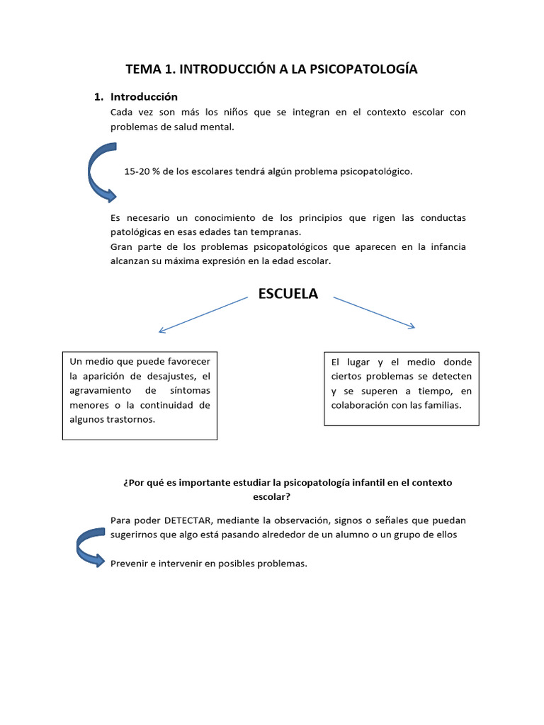Tema 1 Psicopatologã - A | PDF