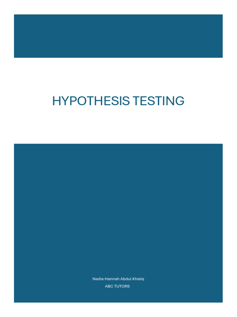 Hypothesis testing pdf