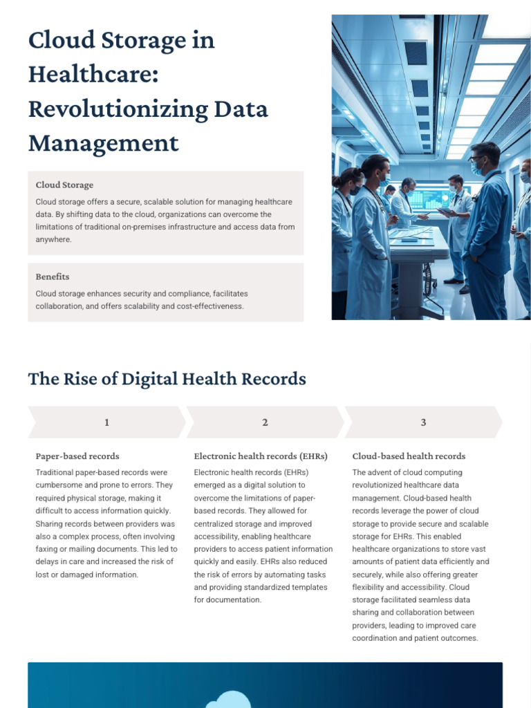 Cloud Storage in Healthcare Revolutionizing Data Management | PDF
