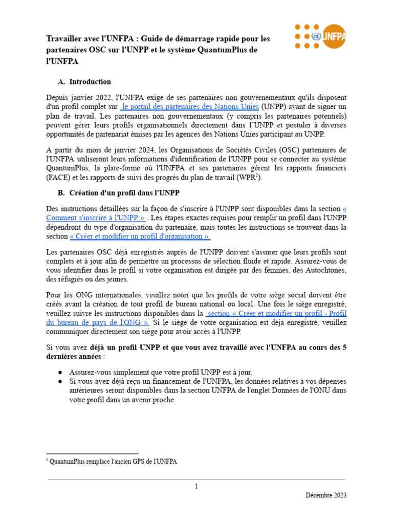 Guide d'inscription UNPP pour OSC | PDF | Career & Growth | Computers