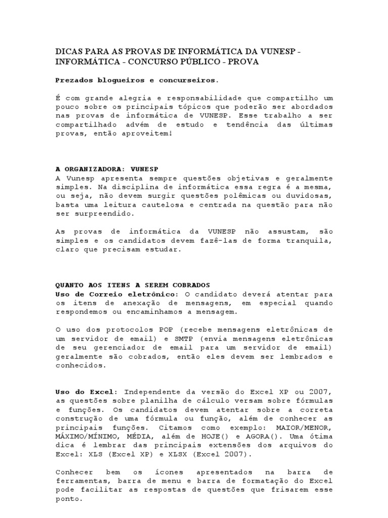 Perguntas De Informática Que Cai Em Concurso