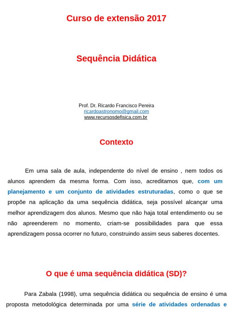 Sequencia Didatica | PDF
