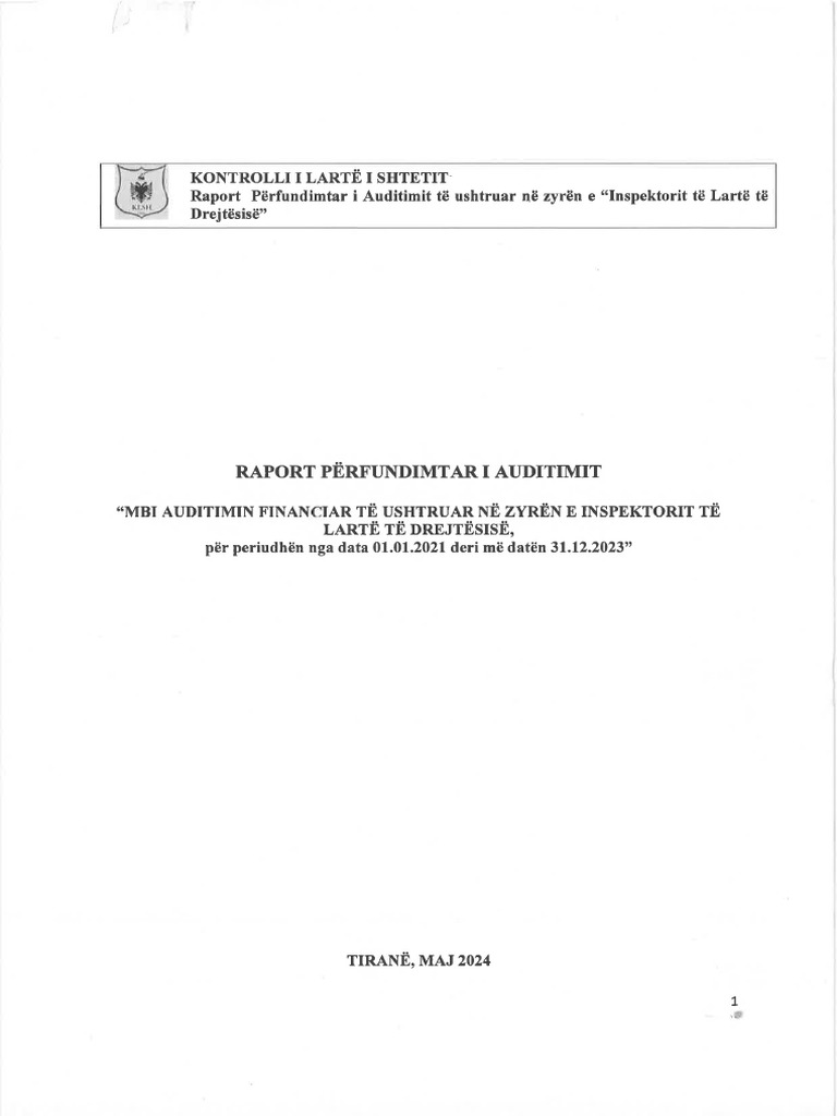 Raport-Auditimi-KLSH-01 01 2021-31 12 2023 | PDF