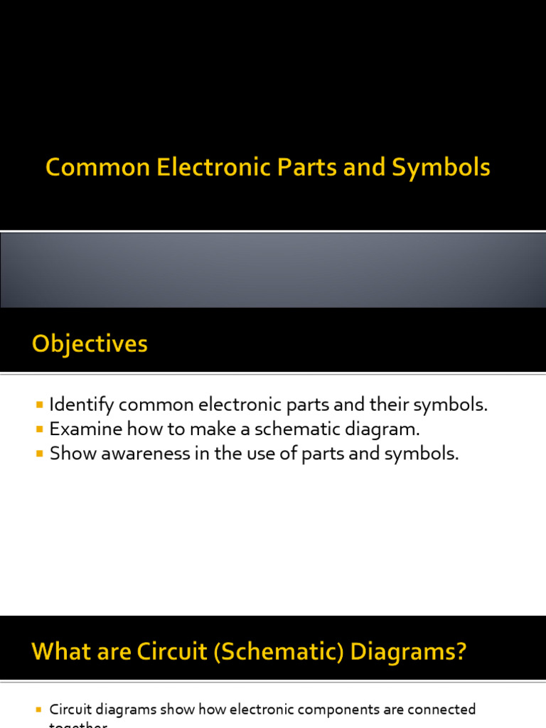 Common Electronic Parts and Symbols | PDF