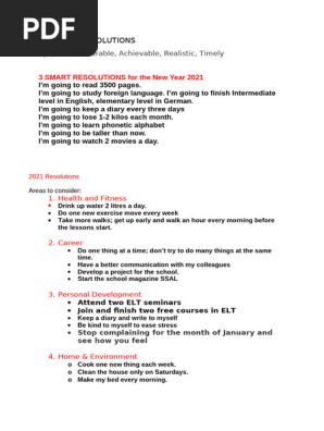 New Year Resolutions
