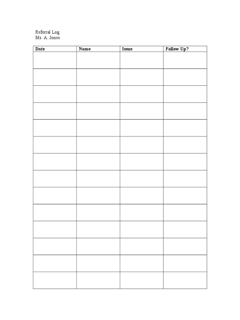 Referral Log | PDF