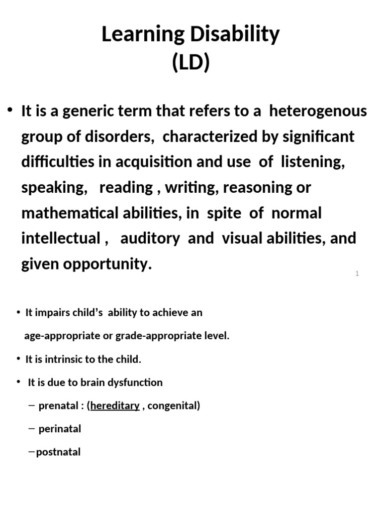 6 - Lec 6 Learning Disability BUE | PDF