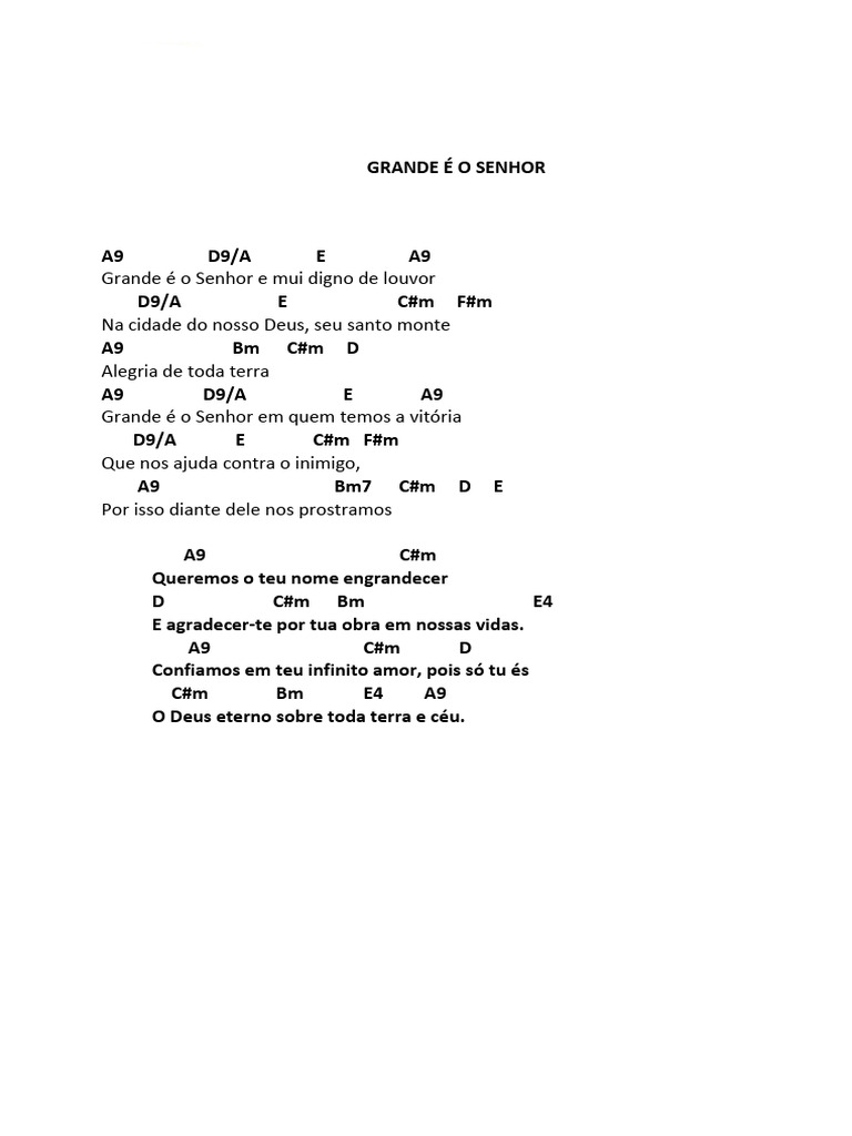 Grande É o Senhor - CIFRA | PDF