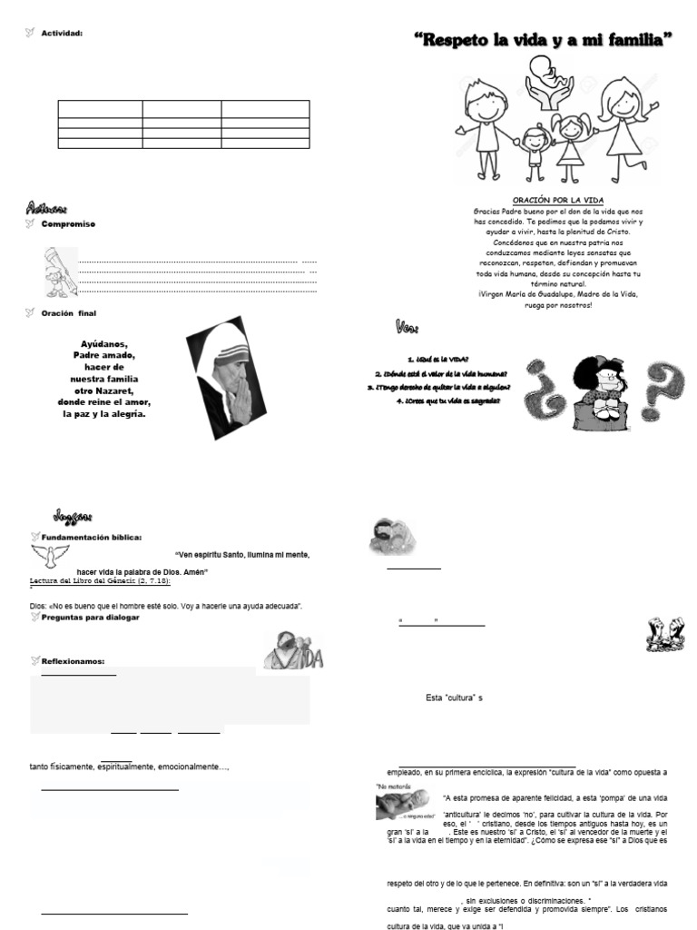Respeto A La Vida y La Familia | PDF | Amor | Dios