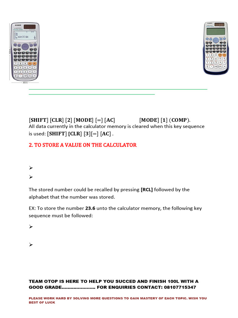 Simplified basic casio fx calculator functions and tricks by team otop