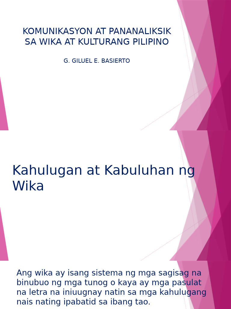 Komunikasyon - PPT Lesson For Sending | PDF