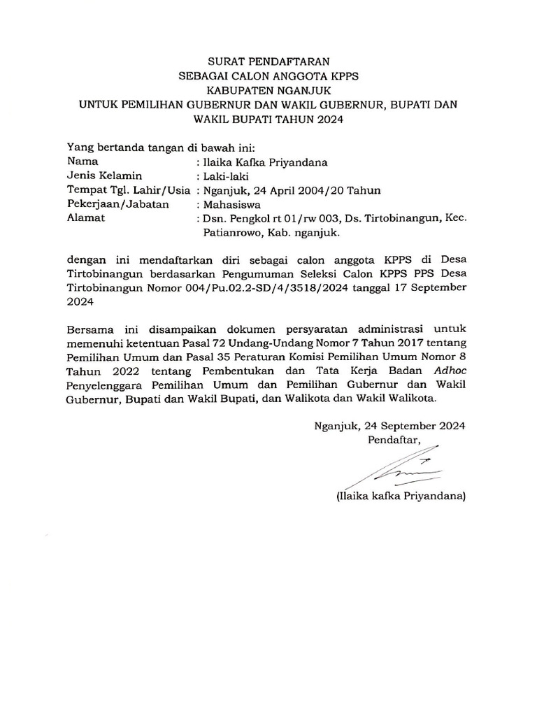 Pendaftaran Kpps | PDF