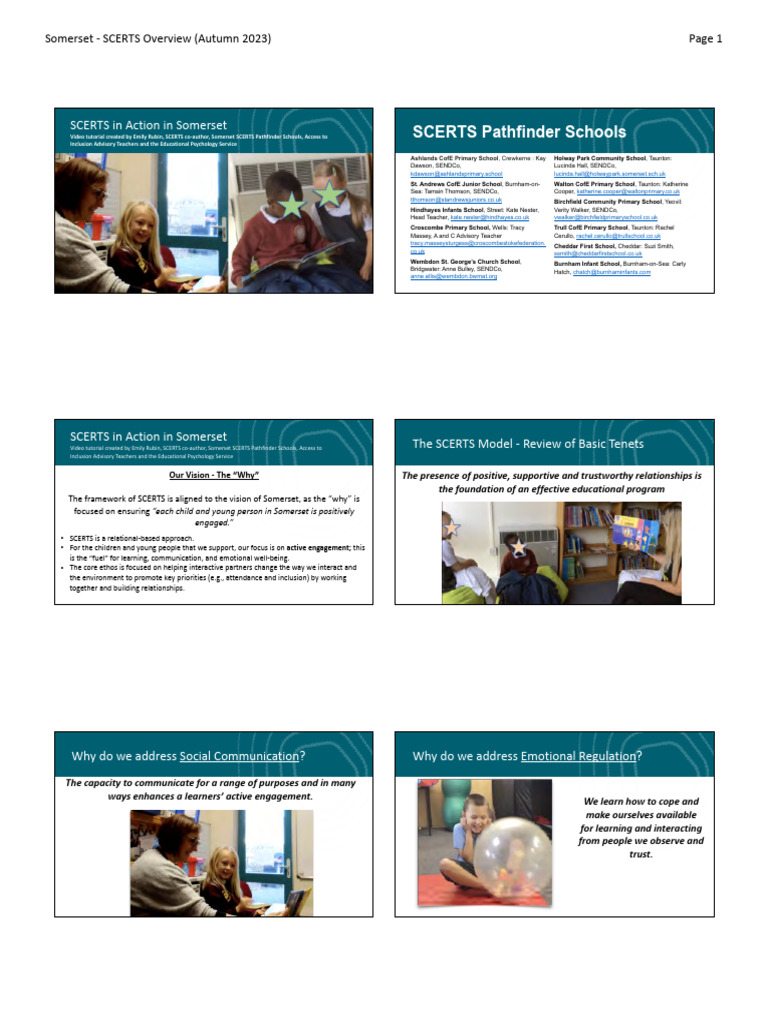 Somerset - SCERTS Overview - Handout - Aug 2023 | PDF | Nonverbal ...