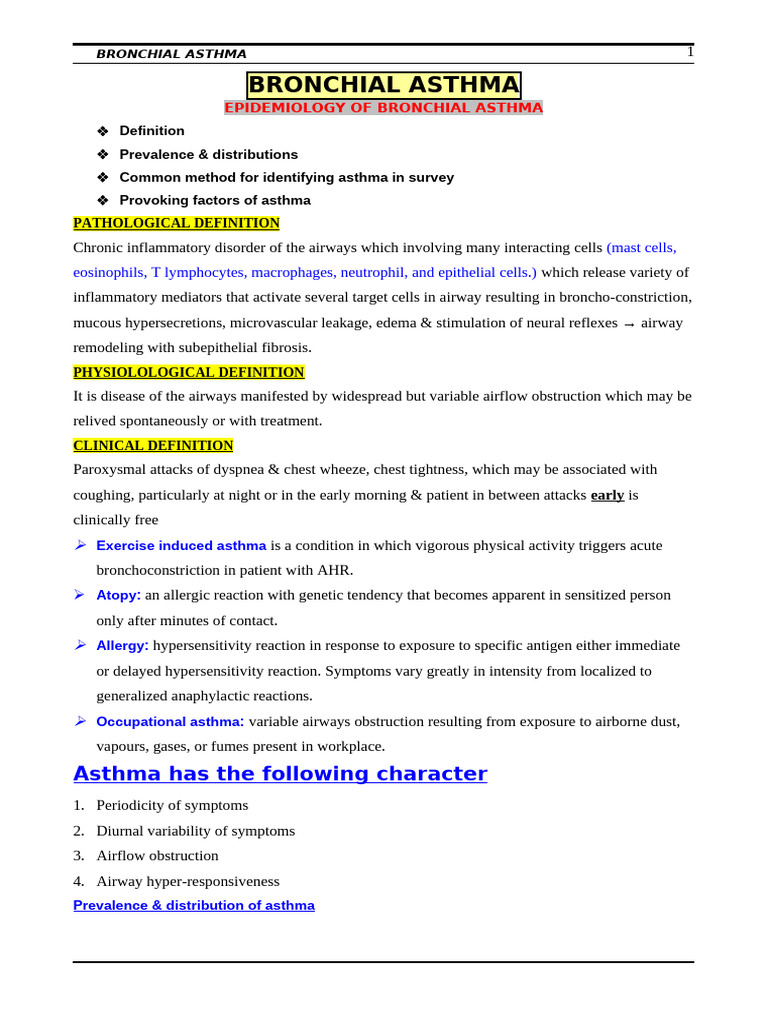 Bronchial Asthma | PDF