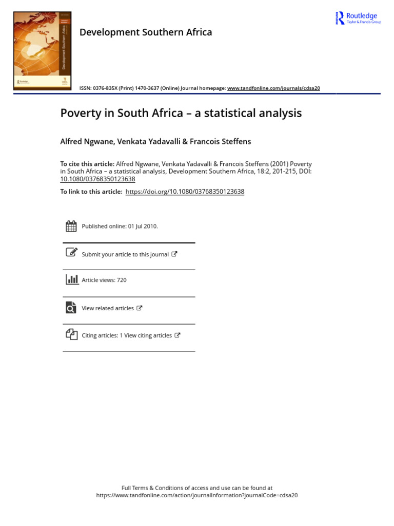 Poverty in South Africa A Statistical Analysis | PDF