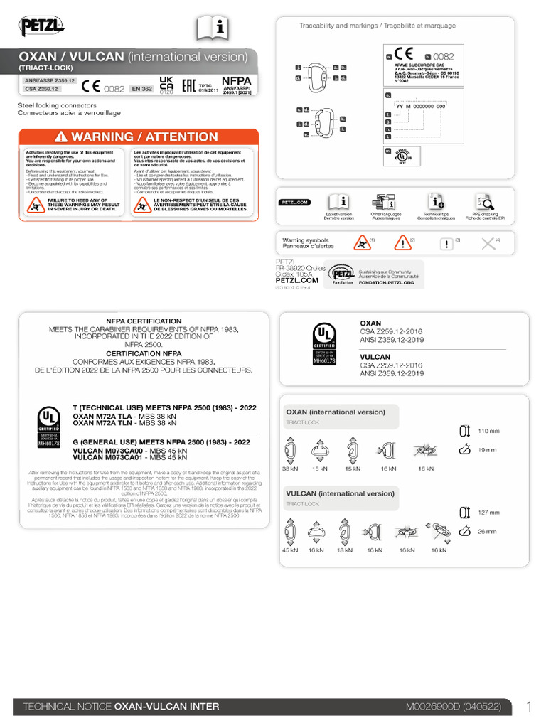 Technical Notice OXAN VULCAN International 1 | PDF