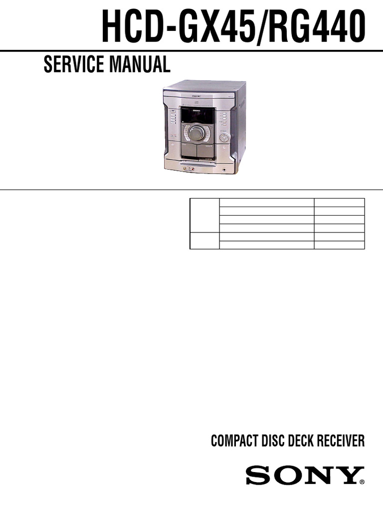 Sony hcd-rg440 - Ver. 1.0 117 | PDF