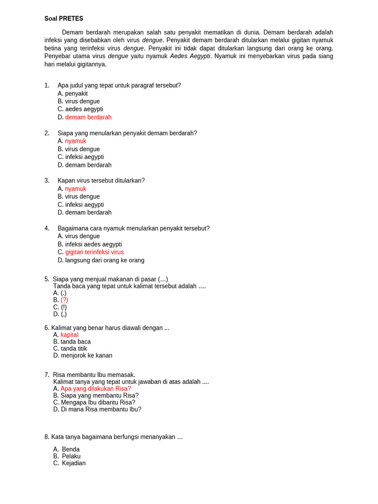 Soal PRETES Kl.5 | PDF