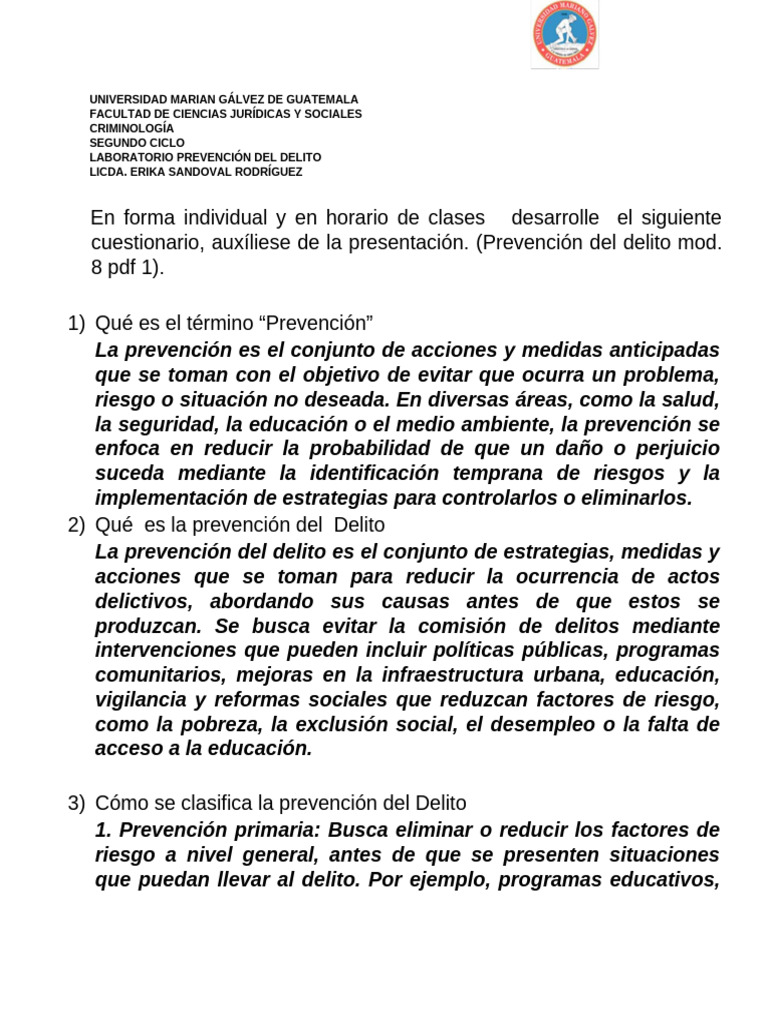 Laboratorio de Prevencion Del Delito | PDF
