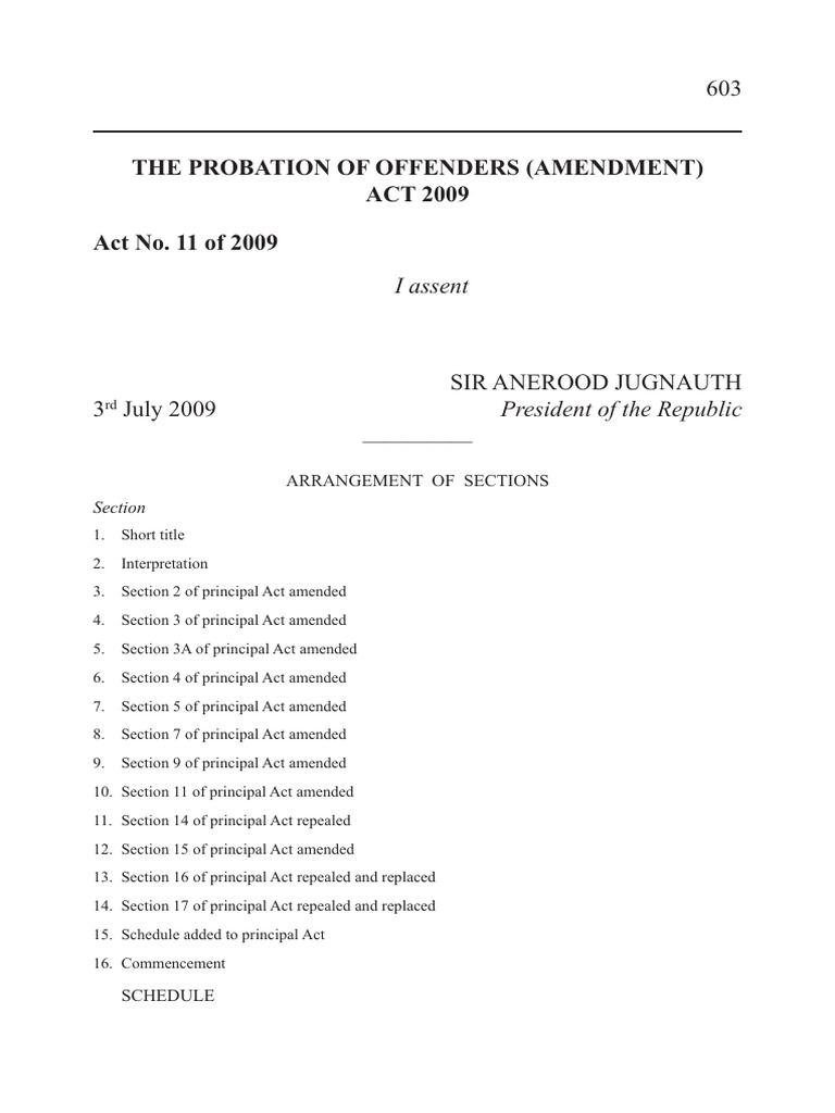Probation Offenders Act Pdf Probation Law