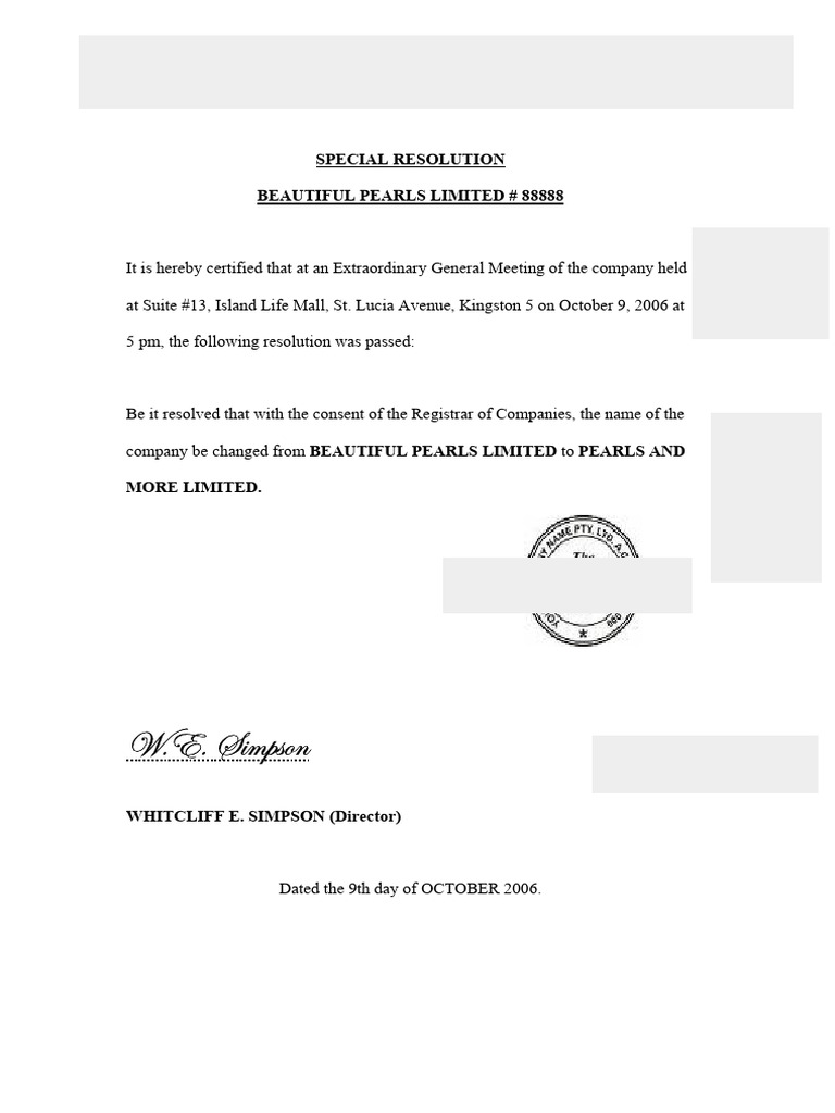  precedent special resolution to change name pdf