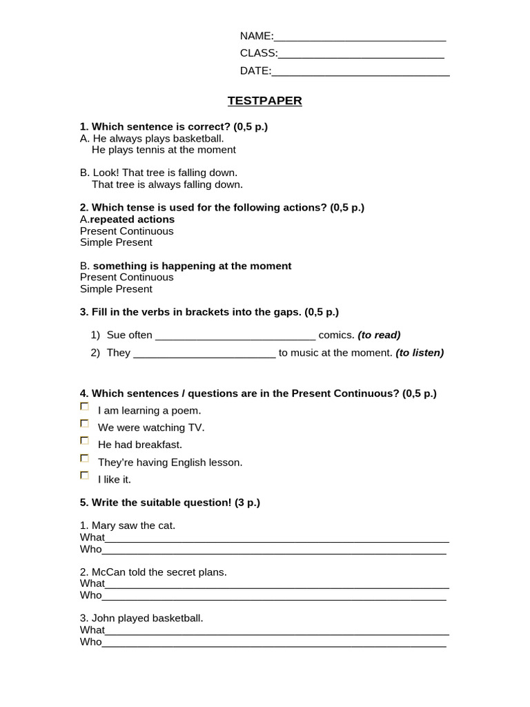 Testpaper | PDF