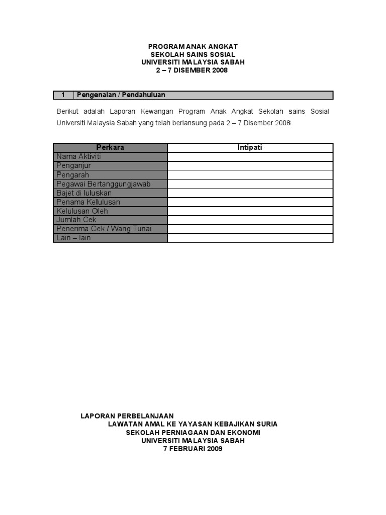 Format Laporan Kewangan Aktiviti Pelajar Pdf