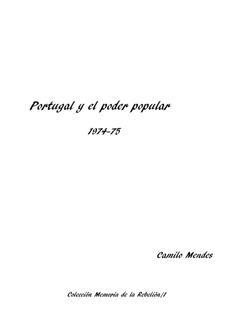 Portugal y El Poder Popular Versió Artigo | PDF