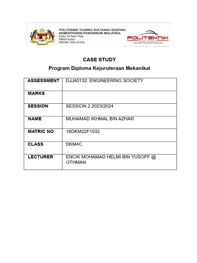 Case Study Society Ikhmal | PDF