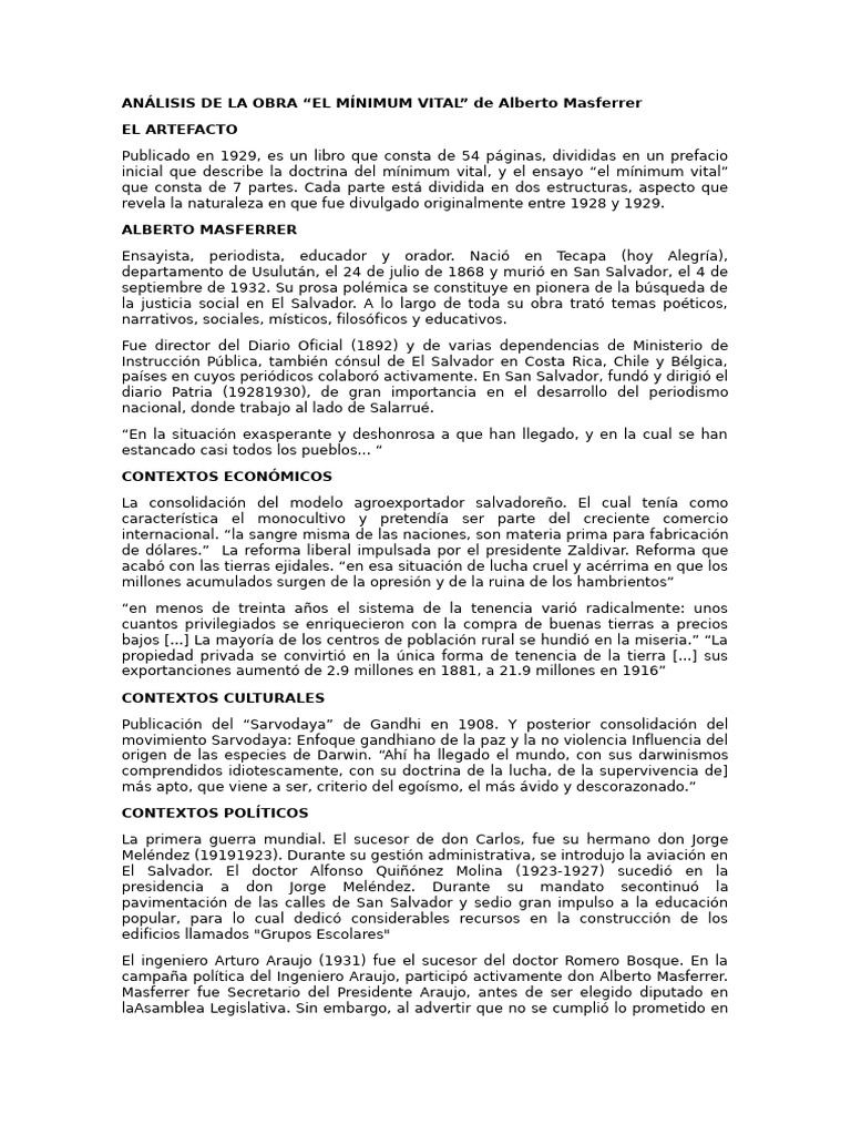Minimun Vital | PDF