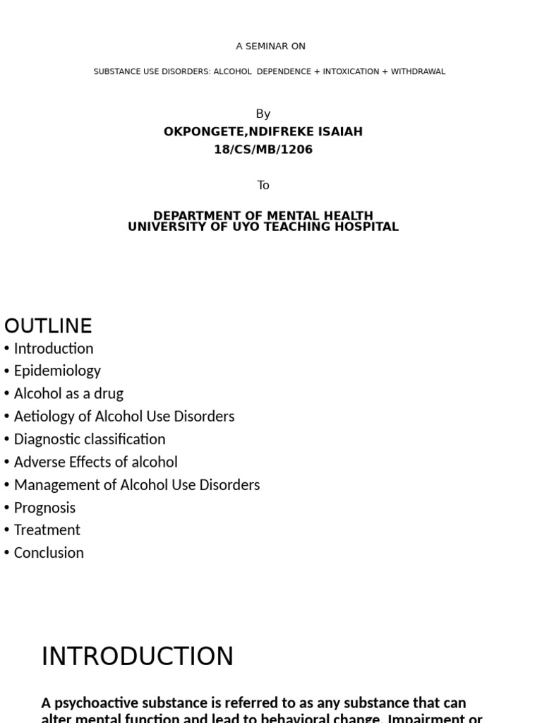 Alcohol Use Disorders | PDF