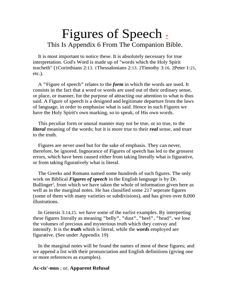 Figures of Speech in The Bible | PDF