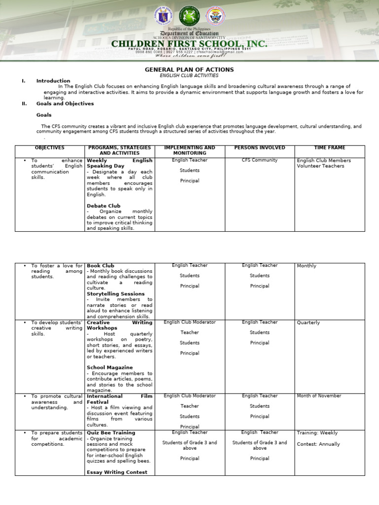 English - General-Plan-Of-Actions | PDF