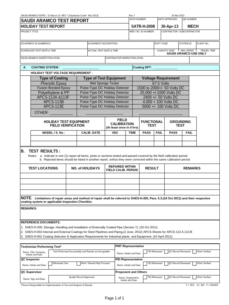 SATR-H-2008 Rev 7 | PDF