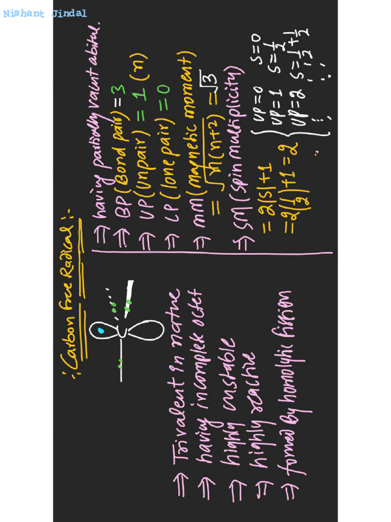 Carbon Free Radical L-01 (Class Notes) NJ - 247 | PDF