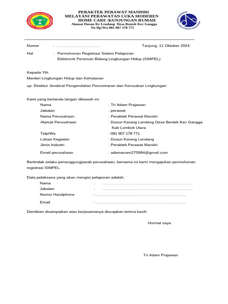 Formulir Registrasi Simpel | PDF