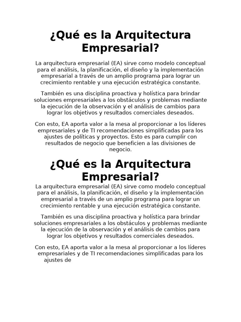Qué es la Arquitectura Empresarial PDF