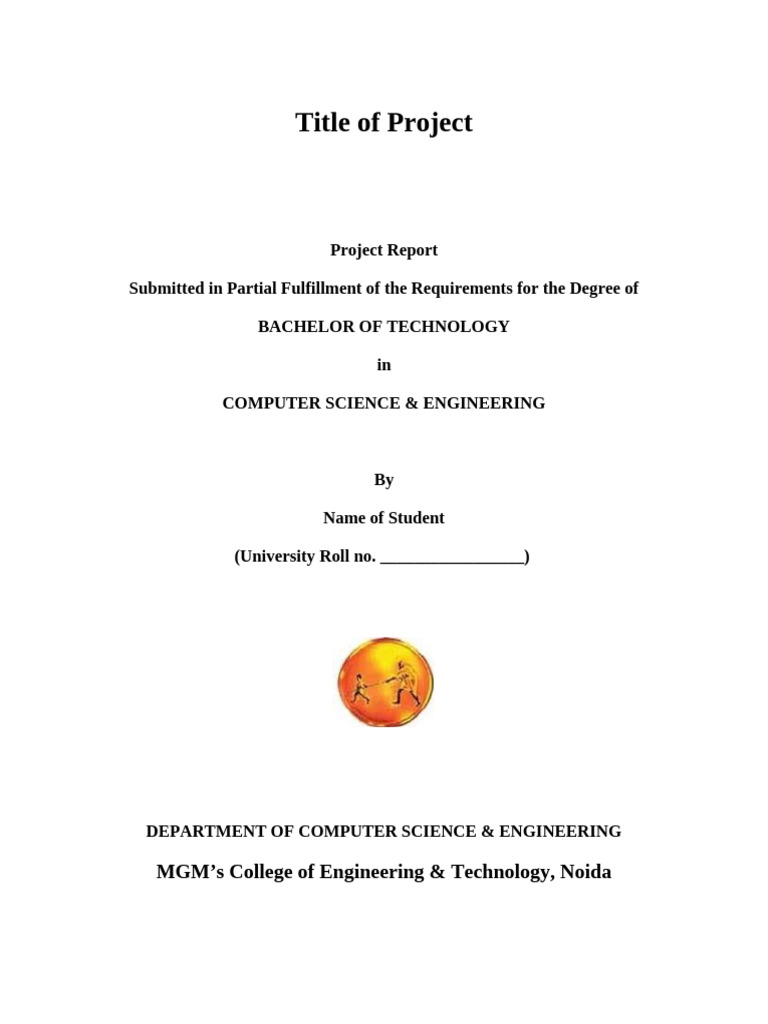 Project Report for B.Tech in CSE | PDF | Computing | Computers