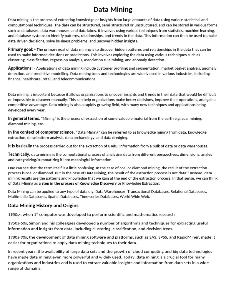 Data Mining | PDF