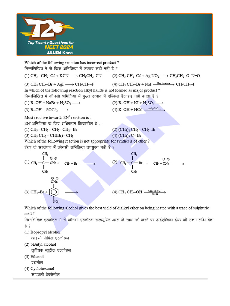 Organic Compounds Containing Halogens & Organic Compounds Containing | PDF