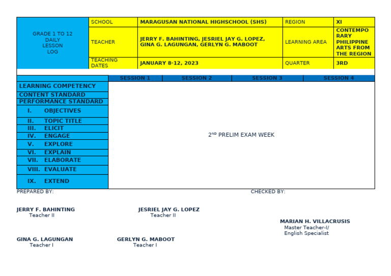 Daily Lesson Log - Cpar - Week 18 | PDF