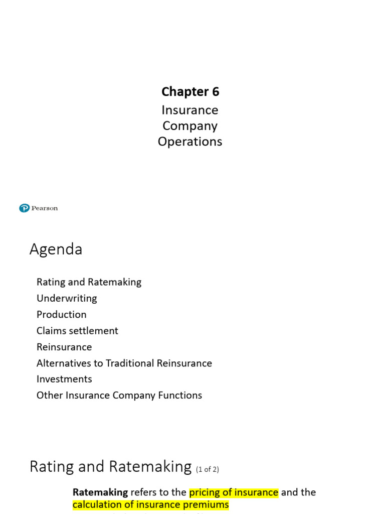 Insurance Company Operations - SV | PDF
