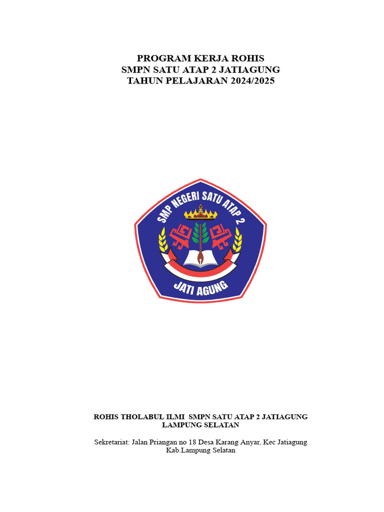 Program Kerja Rohis SMP Satap 2 Jatiagung Ok-2 | PDF