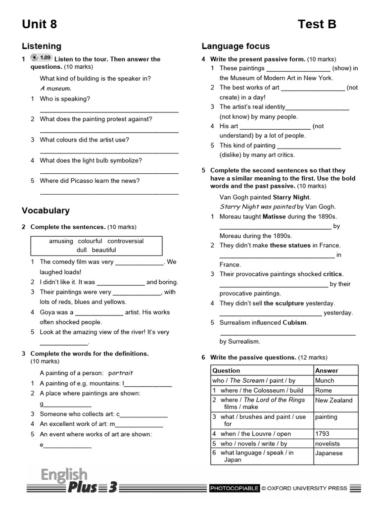 Unit 8 Standard B | PDF