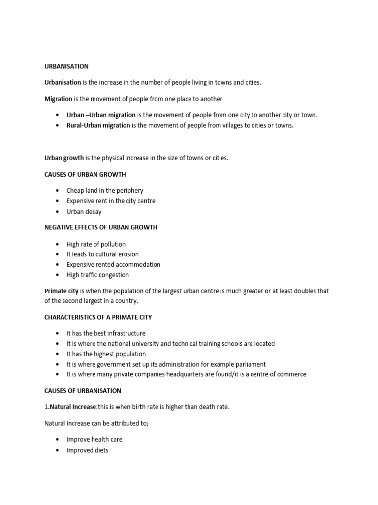 7.urbanisation Notes... | PDF