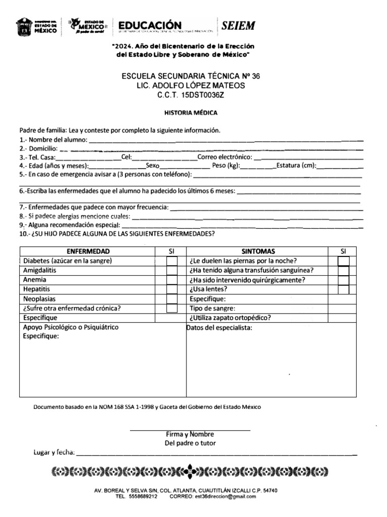 Formatos Sec 36 | PDF