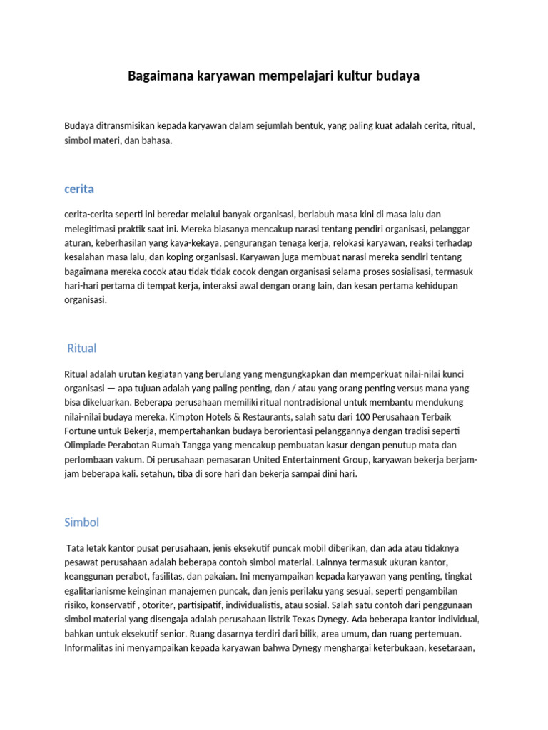 How Employees Learn Culture Pdf